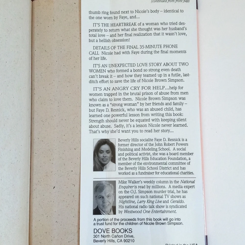 Nicole Brown Simpson: The Private Diary of A Life Interrupted By Faye D Resnick